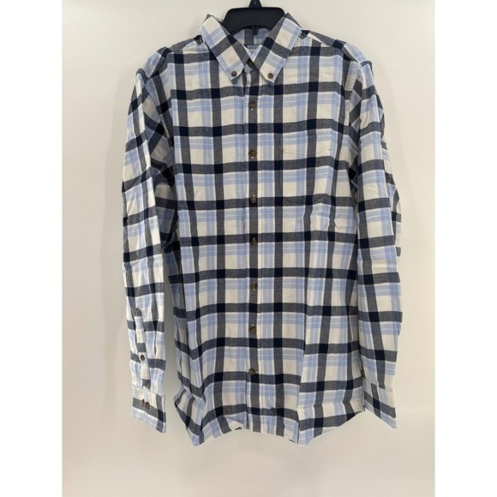 Lands End Mens L/T Traditional Plaid Flannel Shirt Long Sleeve‎ Button Down NWT